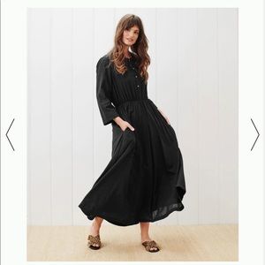 Jenni Kayne Seersucker Shirt Dress Black NWT Small